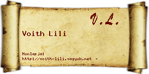 Voith Lili névjegykártya